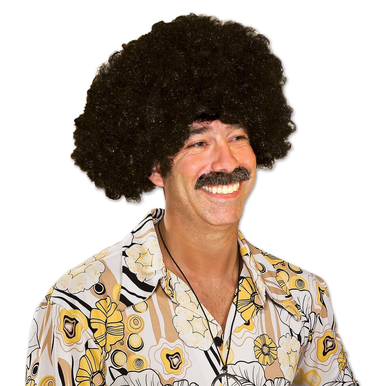 Beistle Club Pack of 12 Fashionable Celebrate Good Times 70's Disco Theme Black Curly Wig